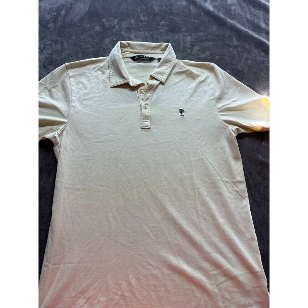 Travis Mathew Polo Shirt Men’s Medium Yellow Peru Golf Casual